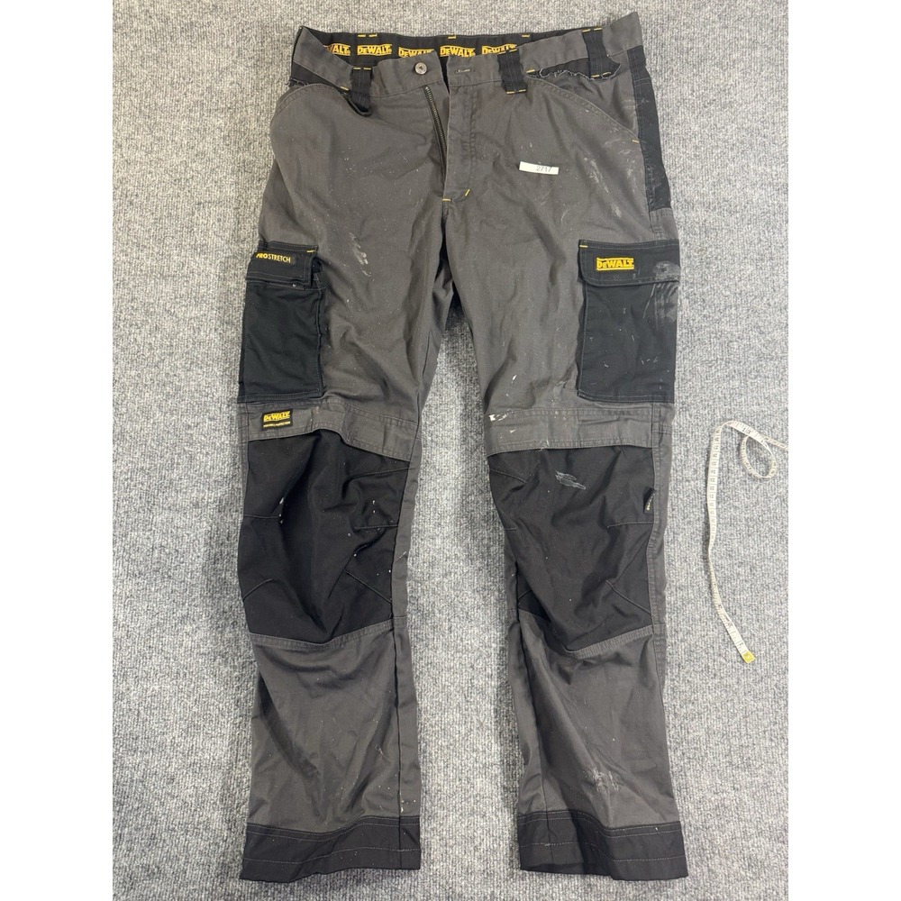 DeWalt Work Trousers Mens W36/31 Black Pro Stretch Holster Pockets Cargo